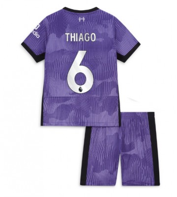 Lacne Dětský Futbalové dres Liverpool Thiago Alcantara #6 2023-24 Krátky Rukáv - Tretina (+ trenírky)